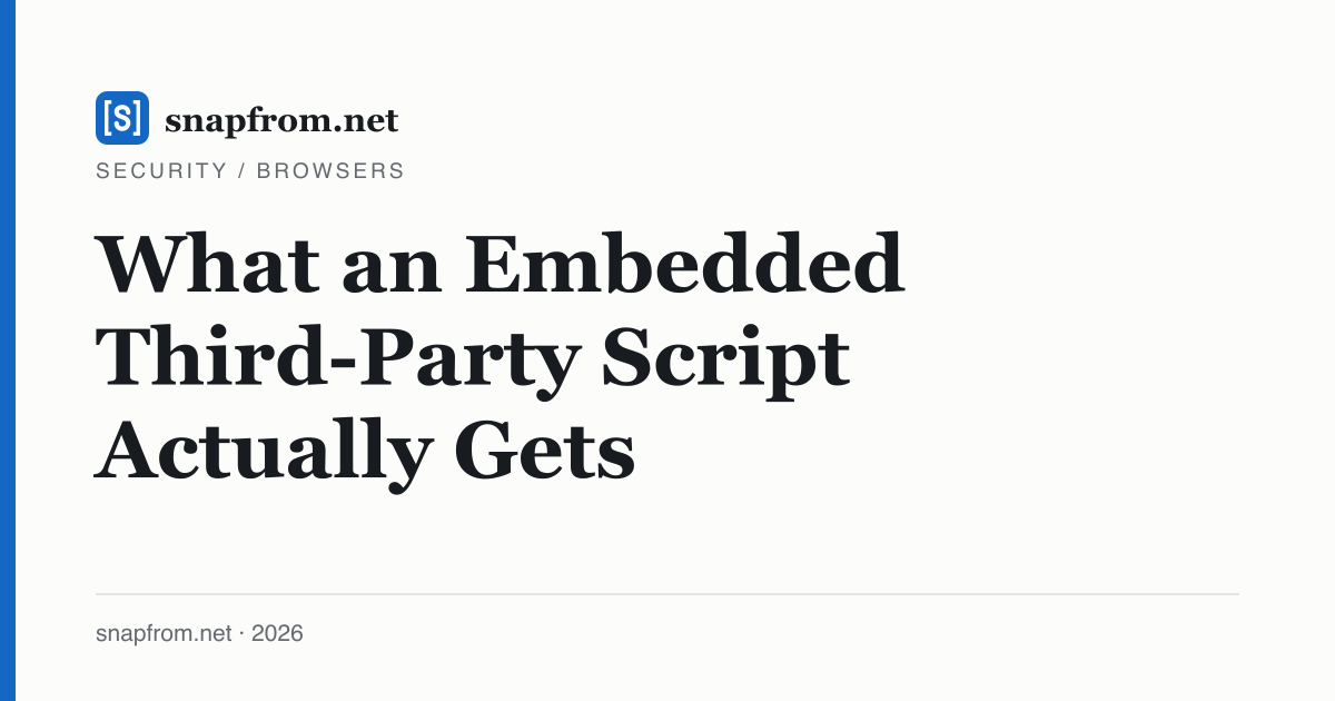 What an Embedded Third-Party Script Actually Gets